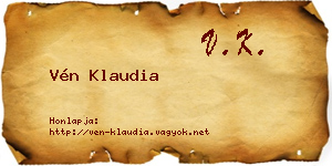 Vén Klaudia névjegykártya
