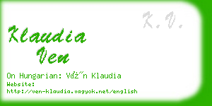 klaudia ven business card